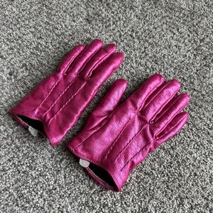 Maeve by Anthropologie Pink Metallic Driving Gloves Small